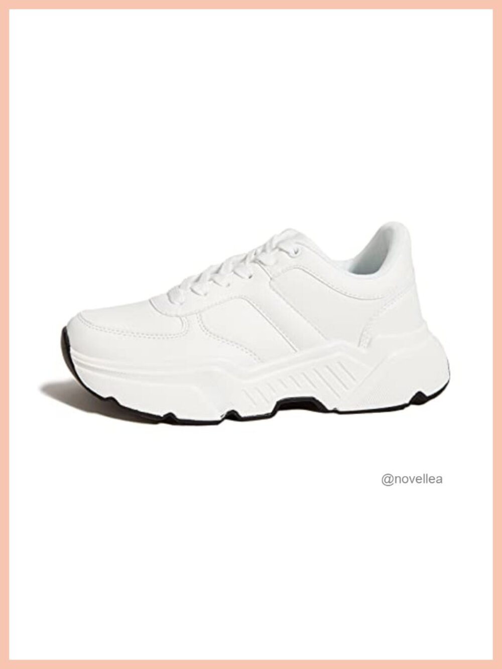 Platform Chunky Sneakers Faux Leather Memory Foam Casual Walking Shoes